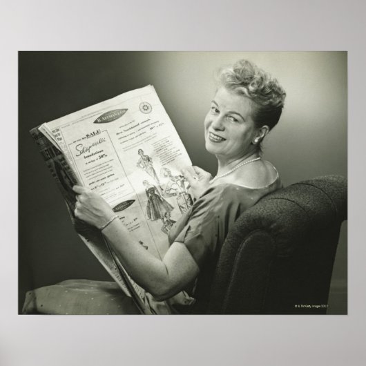 Vrouw zit voorgezeten poster (Voorkant)