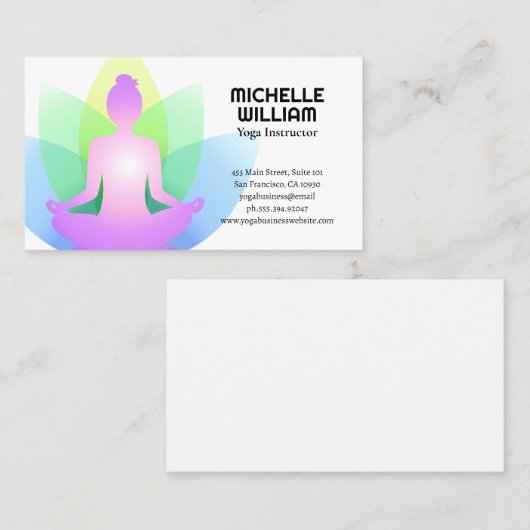 Vrouw zittend in Lotus Visitekaartje (Voorkant / Achterkant)