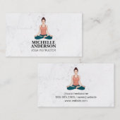 Vrouw zittend mediterend die yoga doet visitekaartje (Voorkant / Achterkant)