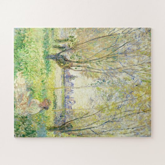 Vrouw Zittend onder de Wilgen door Claude Monet Legpuzzel (Horizontaal)