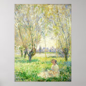 Vrouw Zittend onder de Wilgen door Claude Monet Poster (Voorkant)