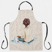 VROUW ZITTEND OP DEKEN MET HETE DRANK SCHORT (Voorkant)