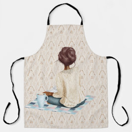 VROUW ZITTEND OP DEKEN MET HETE DRANK SCHORT