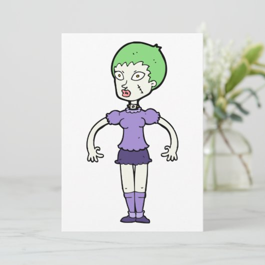 Vrouw Zombie Uitnodigingen (Staand voorkant)