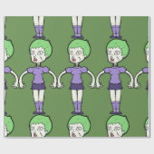 Vrouw Zombie Wrapping Paper Cadeaupapier (Vlak)
