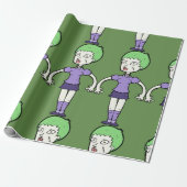 Vrouw Zombie Wrapping Paper Cadeaupapier (Uitgerold)