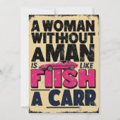 Vrouw Zonder Man Is Als Vis Zonder Auto-KAART Kaart (Achterkant)