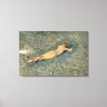 Vrouw Zonnebaden op het strand bij Portici