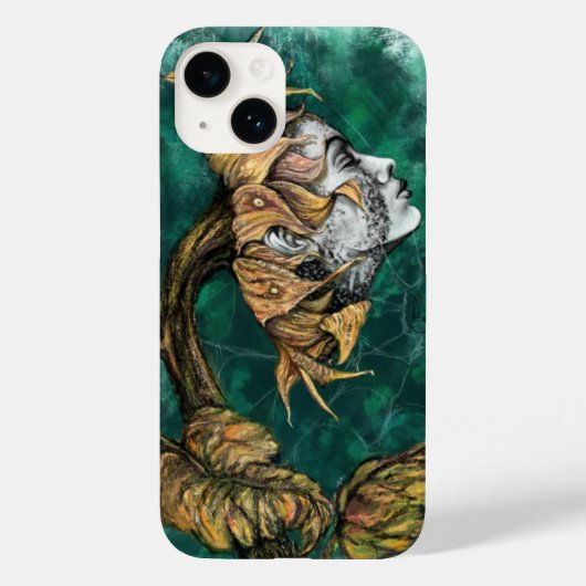 Vrouw Zonnebloem iPhone Case (Achterkant)