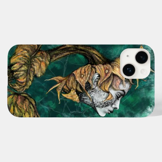 Vrouw Zonnebloem iPhone Case (Achterkant (horizontaal))
