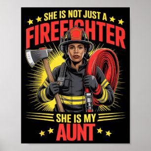 Vrouw Zwarte Brandweervrouw Tante Titi Oma Poster