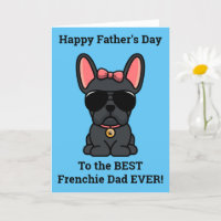 Vrouw zwarte Franse Bulldog-Vaderdag