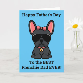 Vrouw zwarte Franse Bulldog-Vaderdag Kaart