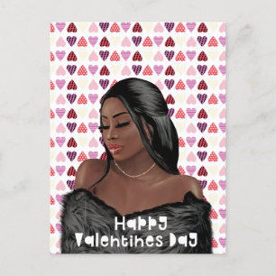 Vrouw Zwarte Geschiedenis Valentijnsdag Briefkaart