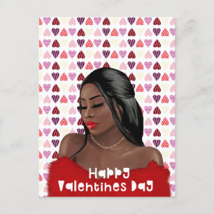Vrouw Zwarte Geschiedenis Valentijnsdag Briefkaart