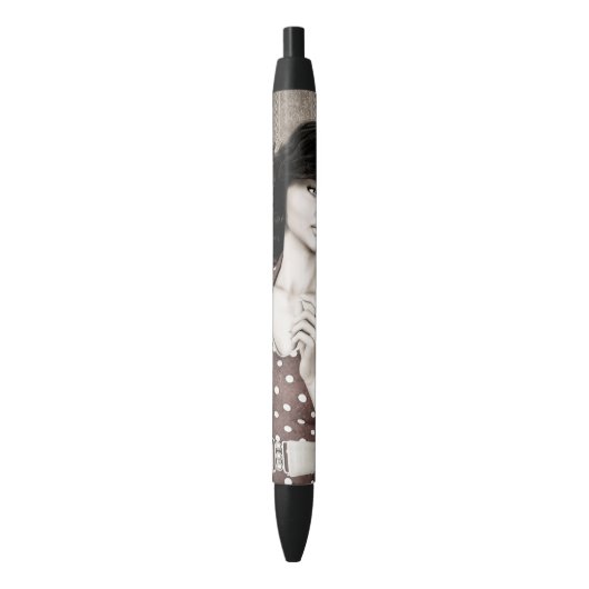  vrouw zwarte inkt pen (Voorkant Verticaal)