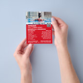 Vrouw-zwemportret, reiniging van zwembad flyer (Hand)