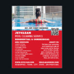 Vrouw-zwemportret, reiniging van zwembad flyer<br><div class="desc">Vrouw Bather Portrait,  Swimming Pool Cleaning Service Adverteren Flyer door de Visitekaartje Store.</div>