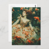 Vrouw zwemt met goudvis fantasie Modes Briefkaart (Voorkant / Achterkant)