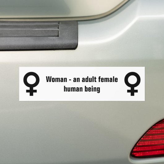 Vrouwdefinitie Bumpersticker (Op auto)