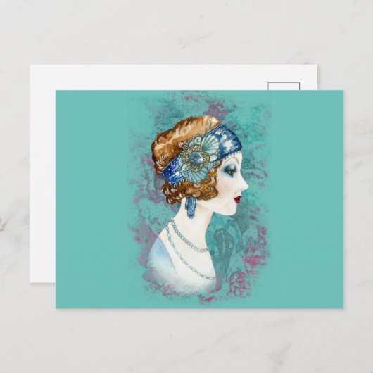 Vrouwe dame. briefkaart (Voorkant / Achterkant)