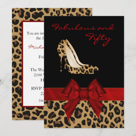 Vrouwe dame's Jaguar Stiletto - Aangepaste uitnodi Kaart (Voorkant / Achterkant)