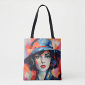 Vrouwe in Pet Fauvisme Tote Bag (Voorkant)