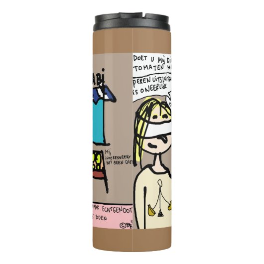 Vrouwe Justitia inkopen en aanbesteden Thermosbeker (Achterkant)