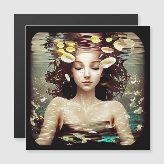 Vrouwe onder water, | AI-gegenereerde illustraties (Voorkant / Achterkant)