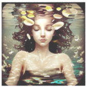 Vrouwe onder water, | AI-gegenereerde illustraties Sticker (Voorkant)