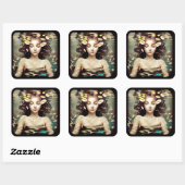 Vrouwe onder water, | AI-gegenereerde illustraties Vierkante Sticker (Vel)