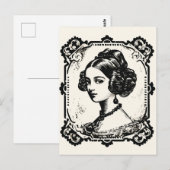 Vrouwe Portret Stamp 1 Briefkaart (Voorkant / Achterkant)