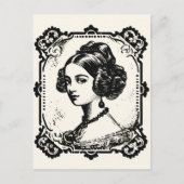 Vrouwe Portret Stamp 1 Briefkaart (Voorkant)