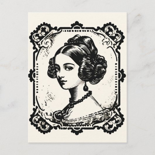 Vrouwe Portret Stamp 1 Briefkaart (Voorkant)