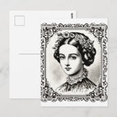  Vrouwe Portret Stamp 4 Briefkaart (Voorkant / Achterkant)