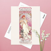 Vrouwe van de Camellias Alphonse Mucha Briefkaart