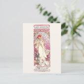 Vrouwe van de Camellias Alphonse Mucha Briefkaart (Staand voorkant)