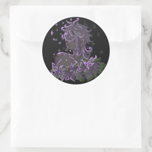 Vrouwe van de kosmos ronde sticker (Tas)