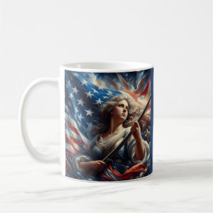 Vrouwe van de Vrijheid - Patriottisme Kunst Koffiemok