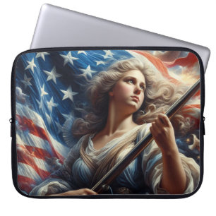 Vrouwe van de Vrijheid - Patriottisme Kunst Laptop Sleeve