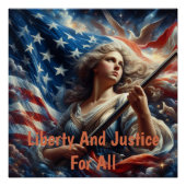 Vrouwe van de Vrijheid - Patriottisme Kunst Perfect Poster (Voorkant)