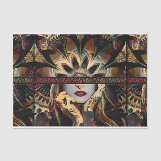 Vrouwe van duizend zwaarden (Desert Tribal Fractal Tissuepapier (Voorkant)