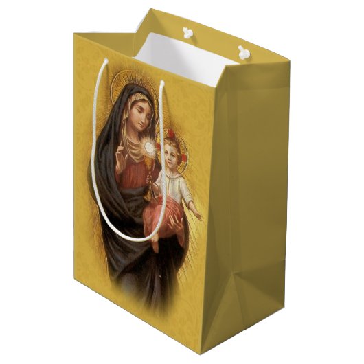 Vrouwe van het Heilig Sacrament Maria Jezus Commun Medium Cadeauzakje (Achterkant Gekanteld)