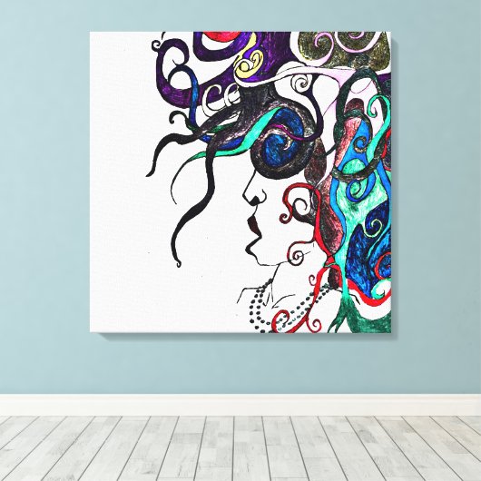 Vrouwe van het leven canvas afdruk (Insitu (Houten vloer))