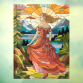 Vrouwe van het Schilderachtig Vista: Glas in lood Raamsticker (Vel 3)