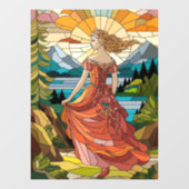 Vrouwe van het Schilderachtig Vista: Glas in lood Raamsticker (Vel)