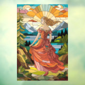 Vrouwe van het Schilderachtig Vista: Glas in lood  Raamsticker (Vel 3)