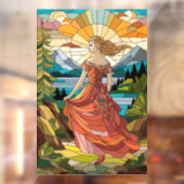 Vrouwe van het Schilderachtig Vista: Glas in lood  Raamsticker (Vel 2)