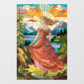 Vrouwe van het Schilderachtig Vista: Glas in lood  Raamsticker (Vel)