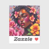 Vrouwe van Kleur Roze Bloemen Musical Notes Sticker (Vel)